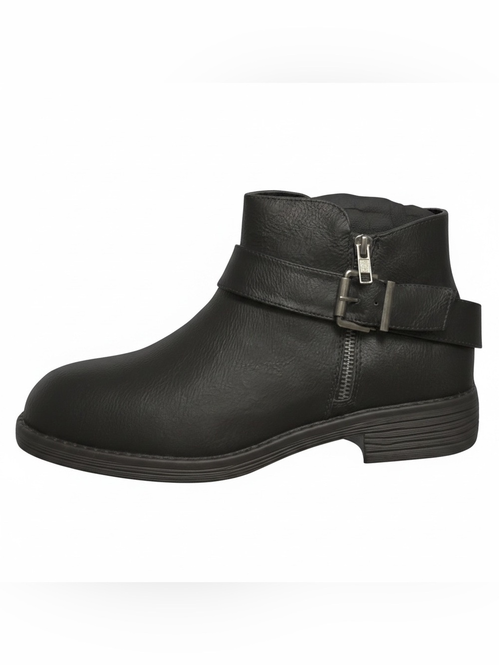 Luoika Amazon Brand 8.5 XW Black Ankle Bootie with Buckle Detail - Picture 2 of 8